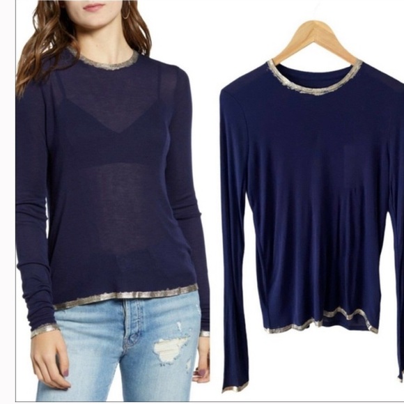 New Zadig & Voltaire Willy Metallic foil top, size S - Picture 1 of 8